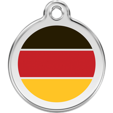 Red Dingo German Flag Stainless Personalized Dog & Cat ID Tag, Large