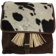 Laptop/Tablet Compartment School Bags Huntley Equestrian Cowhide Backpack, Brown