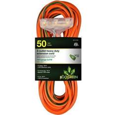 GoGreen Power, 14/3 50' 3-Outlet Heavy Duty Extension Cord, GG-15150, Lighted End