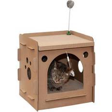 FurHaven Cats Pets FurHaven Tough Condo Hideaway Corrugated Cat Scratcher