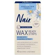 Hair Removal Products Nair Sensitive Ready Wax Strips For Face & Bikini 40-pack