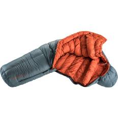 Deuter Astro Pro 600 EL Sleeping bag Kids Teal Paprika Extra Long Ouverture gauche