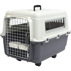 Plastic dog kennel Pets SP Plastic Rolling Kennel with Wire Door Crate