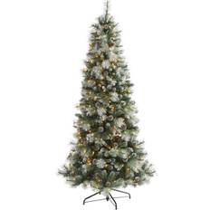 Nearly Natural Frosted Tip British Columbia Mountain Pine 400 Lights Christmas Tree 84"