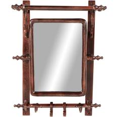 Willow Row 15" x 20" Copper Bathroom Wall Rack with Hooks and Rectangular Olivia & May
