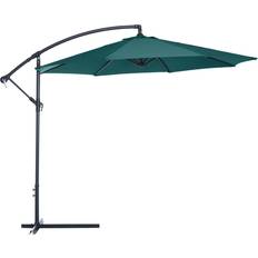 Parasols & Accessories OutSunny 10 Cantilever Hanging Tilt Offset Patio Umbrella With Stand Green