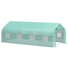 OutSunny Greenhouses OutSunny Walk-In Greenhouse 20x10ft Stainless Steel Plastic
