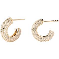 Pdpaola Hoop Earrings - Gold/Transparent