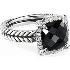 David Yurman Chatelaine Pavé Bezel Ring - Silver/Black/Daimond