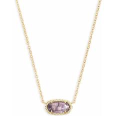 Amethyst Jewelry Kendra Scott Elisa Short Pendant Necklace - Gold/Amethyst