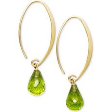 Peridot Earrings Macy's Long Hoop Earrings - Gold/Peridot