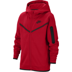Hoodies Children's Clothing Nike Boy's Sportswear Tech Fleece Full Zip Hoodie - University Red/Black (CU9223-657)