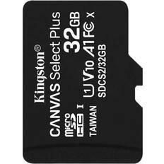 MicroSDHC Minnekort & minnepenner Kingston Canvas Select Plus microSDHC Class 10 UHS-I U1 V10 A1 100MB/s 32GB +Adapter