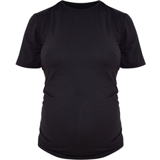 PrettyLittleThing Basic Short Sleeve Crew Nech Fitted T-shirt Hot Black