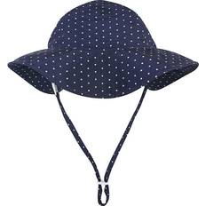 Hudson Baby Sun Protection Hat - Navy Blue Dot
