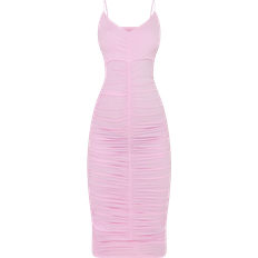 Maternity & Nursing Wear PrettyLittleThing Maternity Plunge Ruched Contour Jersey Midi Dress Baby Pink (CMY8988)