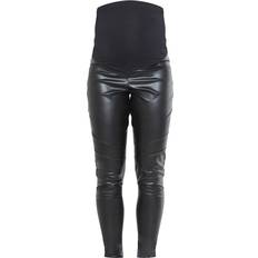 PrettyLittleThing Maternity Faux Leather Over Bump Leggings Black (CMP6518)