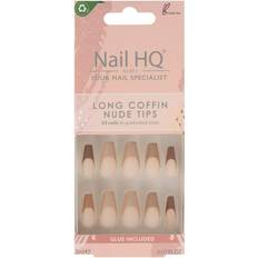 Nail HQ Long Coffin Nude Tips 24-pack