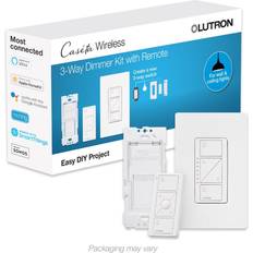Lutron Switches Lutron Caseta White 150 W 3-Way Dimmer Switch w/Remote Control 1 pk