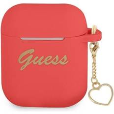 Guess AirPods Skal Silicone Charm Heart Röd