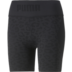 Puma Formknit Seamless 5" Training Shorts Women, Black/Leopard Print, Medium, Clothing