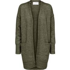 Grønne Cardigans Selected Femme Slflulu NEW LS Knit Long Cardigan Dam Sweaters