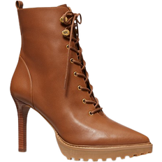 High Heel Lace Boots Michael Kors Kyle Leather Lace-Up Boot - Luggage