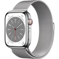 Apple Watch Series 8 Smartklokker Apple Watch Series 8 Cellular 45mm Stainless Steel Case with Milanese Loop