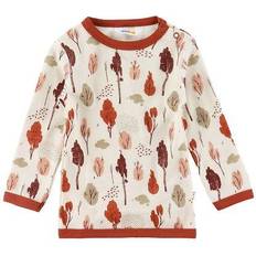Babyer Strikkegensere Joha Wool/Bamboo Sweater - White/Red w. Trees (17634-70-3376)