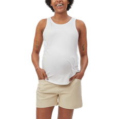 Stowaway Collection Pleated Maternity Tank White