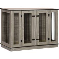 Pawhut Dogs Pets Pawhut Large Furniture Style Dog Crate with Removable Panel 120x88.3