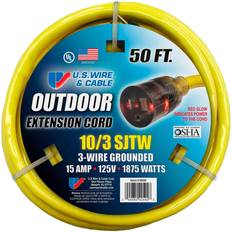 Electrical Accessories Hoffman Grounded Outdoor Extension Cord, 50' Yellow, USW68050