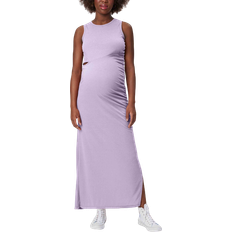 Stowaway Collection Maxi Maternity Dress with Cut Out Lavender