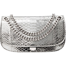 Håndleddsreim Vesker Michael Kors Christie Mini Metallic Python Embossed Leather Envelope Bag - Silver
