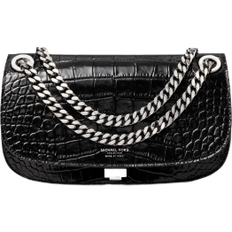 Håndleddsreim Vesker Michael Kors Christie Crocodile Embossed Leather Envelope Bag - Black