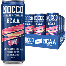 Zuckerfrei Nahrungsmittel Nocco BCAA Miami Strawberry 330ml 24 Stk.