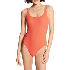 Michael Kors Embellished Textured Stretch Swimsuit