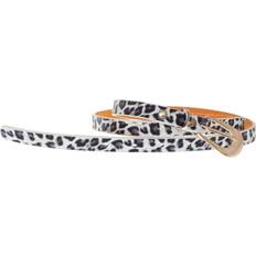 Dame - Hvite Belte Grace Womens/Ladies Leopard Print Leather Belt (White Leopard)