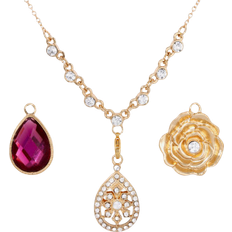 Jewelry Sets on sale 1928 Jewelry Link Pendant Necklace Set - Gold/Transparent/Pink