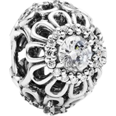 Pandora Floral Brilliance Charm - Silver/Transparent