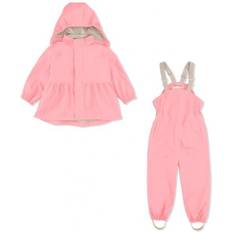 Fleecefutter Regenanzüge Konges Sløjd Girl Rainy Palme Rainwear Set - Strawberry Pink