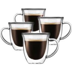 Glass Espresso Cups Joyjolt Serene 7.4fl oz 4pcs