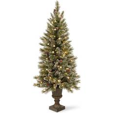 Interior Details National Tree Company 5-ft. Pre-Lit Artificial Pine Glitter Porch Green Christmas Tree