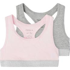 Elastan Topper Name It Short Top without Sleeves 2-pack - Barely Pink