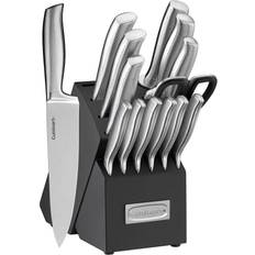 McCook MC29 15-Piece Kitchen Cutlery Knife Block Set Built-in Sharpener  Stainless Steel