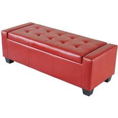 Furniture Homcom Faux Leather Storage Bench 51x17"