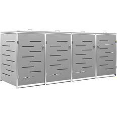 Gray Wheelie Bin Storage vidaXL Quadruple 316677 (Building Area )