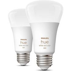 Pear Light Bulbs Philips Hue White and Color Ambiance LED Lamps 9.5W E26 2-pack