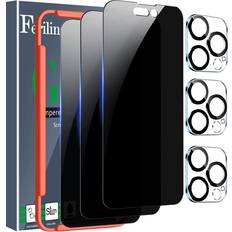 Ferilinso 3 Pack Screen Protector + 3 Pack Camera Lens Protector for iPhone 14 Pro Max