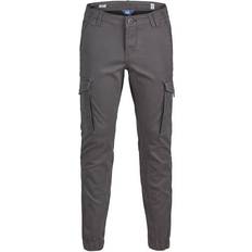 L Hosen Jack & Jones Tapered Fit Cargo Trousers - Grey/Asphalt